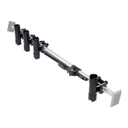 Solid Spare Truck Bed Rod Rack Fishing 4 Rod Holder Aluminum Adjustable Pickup Silvery Black