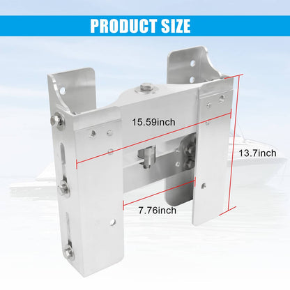 Solidspare Adjustable 4'' Set Back Jack Plate Manual Power Lift Transom Outboard Boat Motor