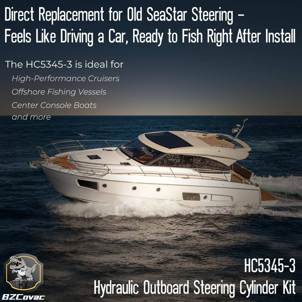 Solidspare HC5345-3 Marine Rotary 300HP Hydraulic Steering Cylinder Outboard Steering Pump