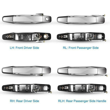 Solidspare 4X Chrome Exterior Door Handle For 2007-2013 Chevy Tahoe GMC Yukon Sierra Denali