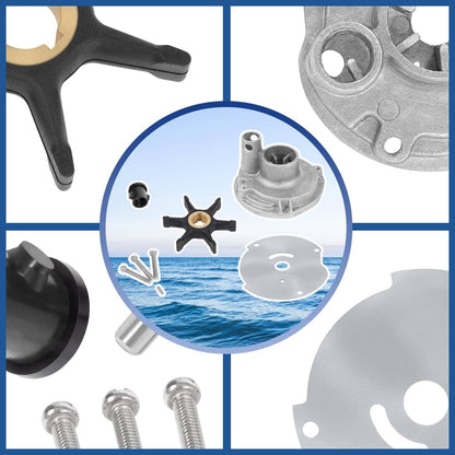 Solidspare 382468 Water Pump Impeller Kit Johnson Evinrude OMC (10 15 18 20 25 HP) 18-3377