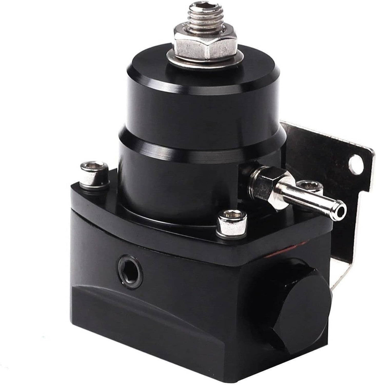 Solidspare Universal Adjustable Fuel Pressure Regulator Kit 100psi Guage AN6 Fitting Black