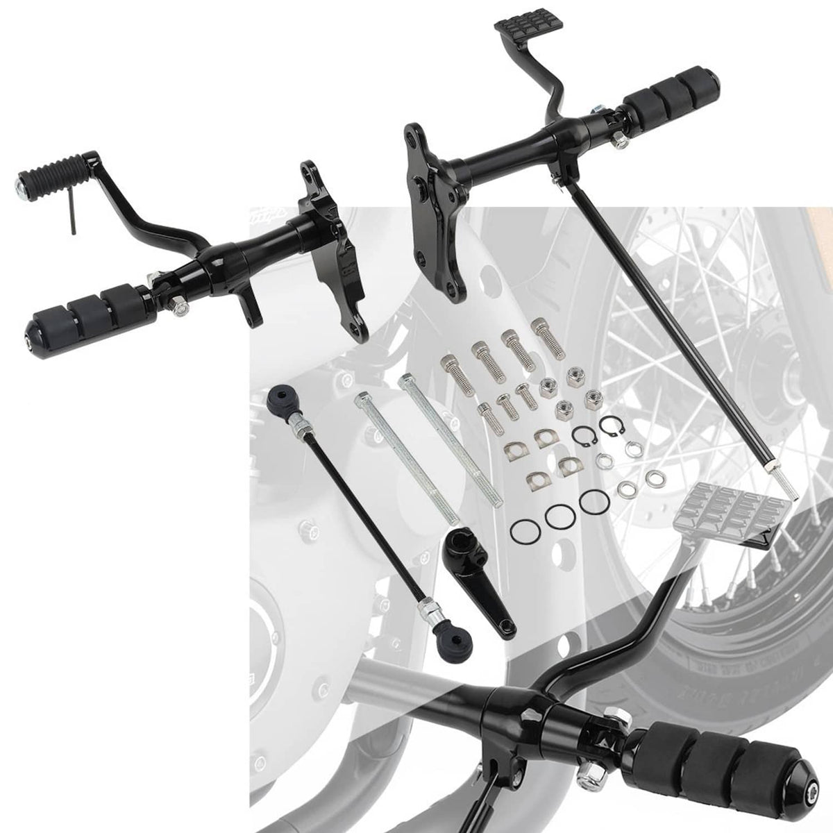 Solidspare New Forward Controls Foot Pegs Linkages For 1991-2003 Harley Sportster 883 1200