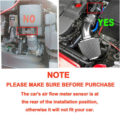 Solidspare Silver 3" Universal Cold Air Intake Kit Induction Flow Pipe Kit Aluminium New