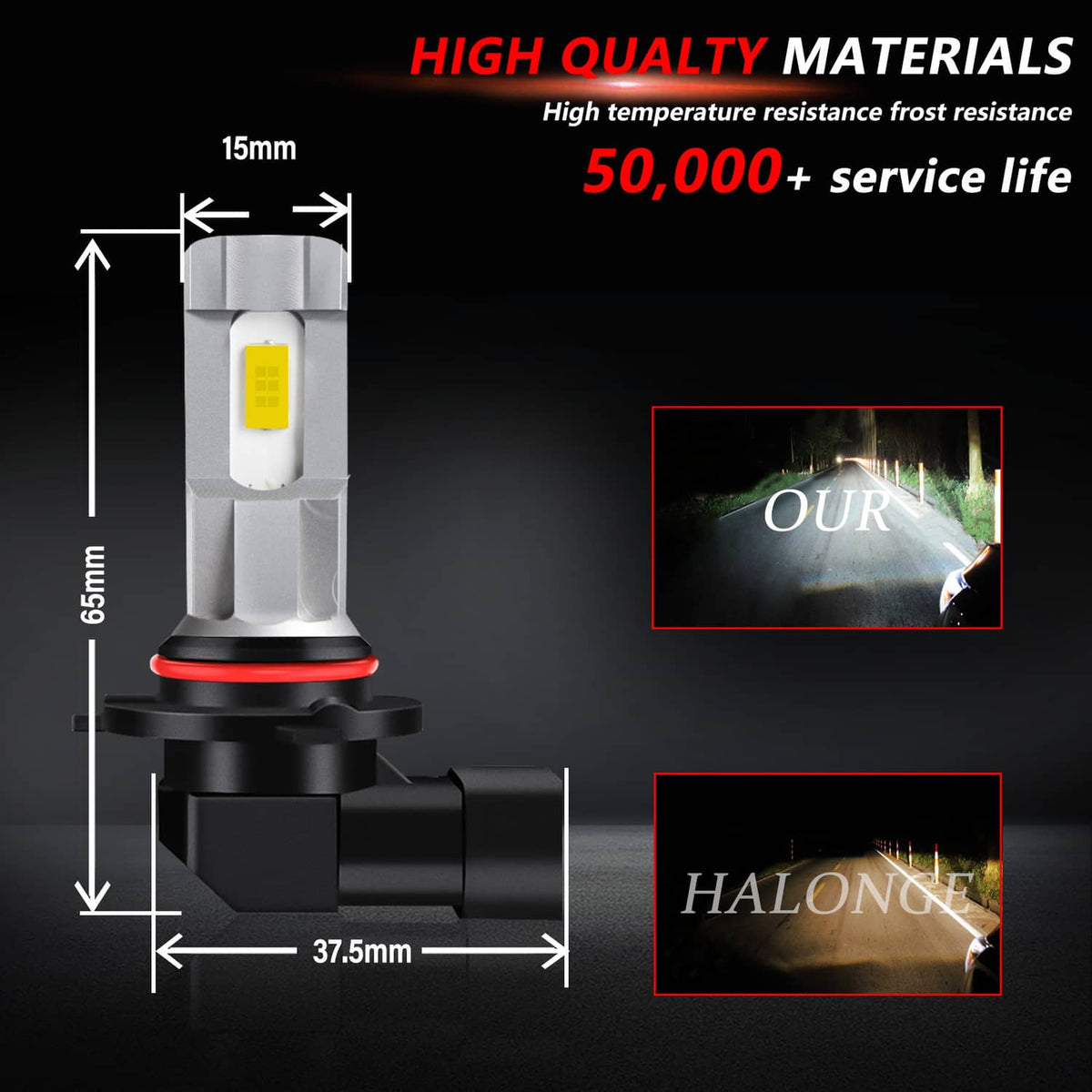 Solidspare 6000K LED Headlight Bulb High & Low Light For 2004-2015 Honda Civic Sedan 4-Door