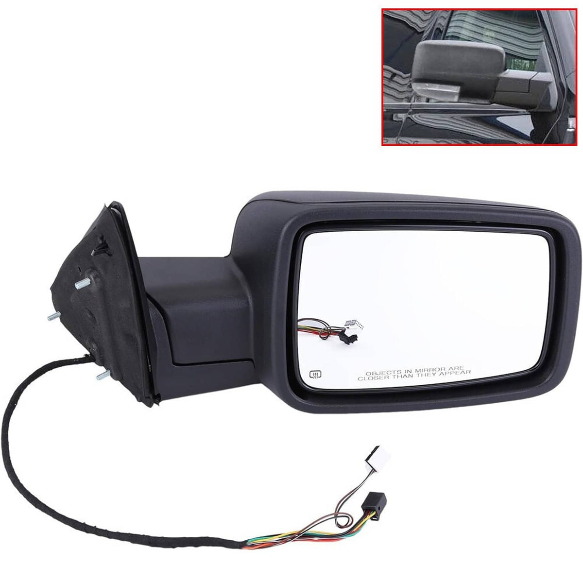 Solidspare Fits 2013-2019 Ram 1500 Power Folding Right Side Mirror Black Cover w/ Signal
