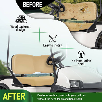 Solidspare Front Seat Assembly Bottom&Back Cushion For Club Car DS 2000.5-UP Tan Golf Cart