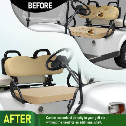 Solidspare Golf Cart Tan Seat Bottom Assembly For EZGO Marathon Pre-Medalist 1973-1994