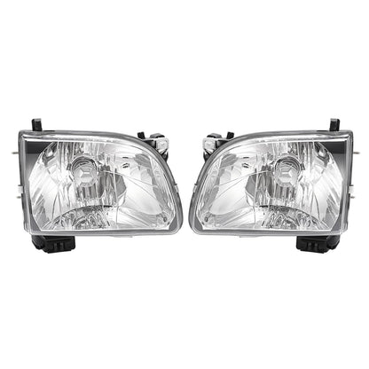 Solid Spare For 2001 2002 2003 2004 Toyota Tacoma White Headlights & Black Corner Light 4Pcs