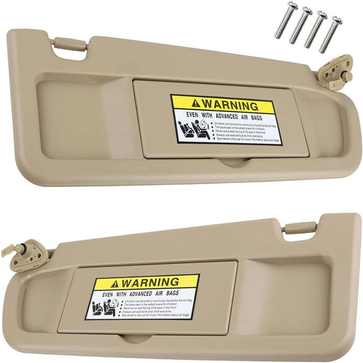 Solidspare 2Pcs Beige Sun Visor Left & Right Visor Kit For 2006-2011 Honda Civic Visors