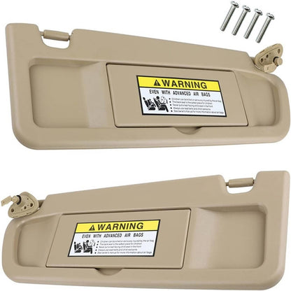 Solidspare 2Pcs Beige Sun Visor Left & Right Visor Kit For 2006-2011 Honda Civic Visors