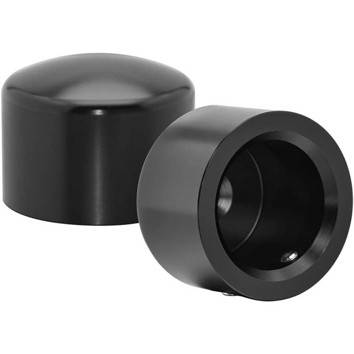 Solidspare Black Front Axle Cap Nut Covers For Harley Street Glide Road King Softail Dyna
