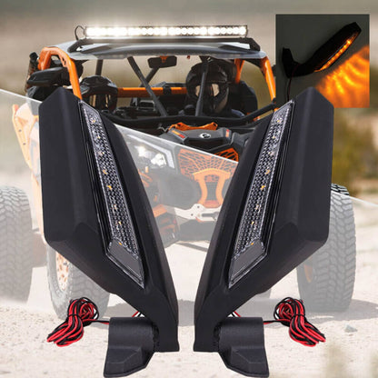 Solidspare UTV Racing Rearview Mirrors LED Light Fit For Can Am Maverick X3 MAX Turbo 17-24
