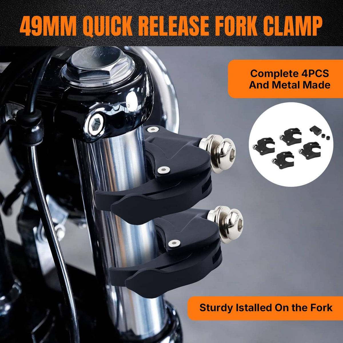 Solidspare Quarter Headlight Fairing Windshield 49mm w/ Clamps For Street-Bob FXBB 2018-up