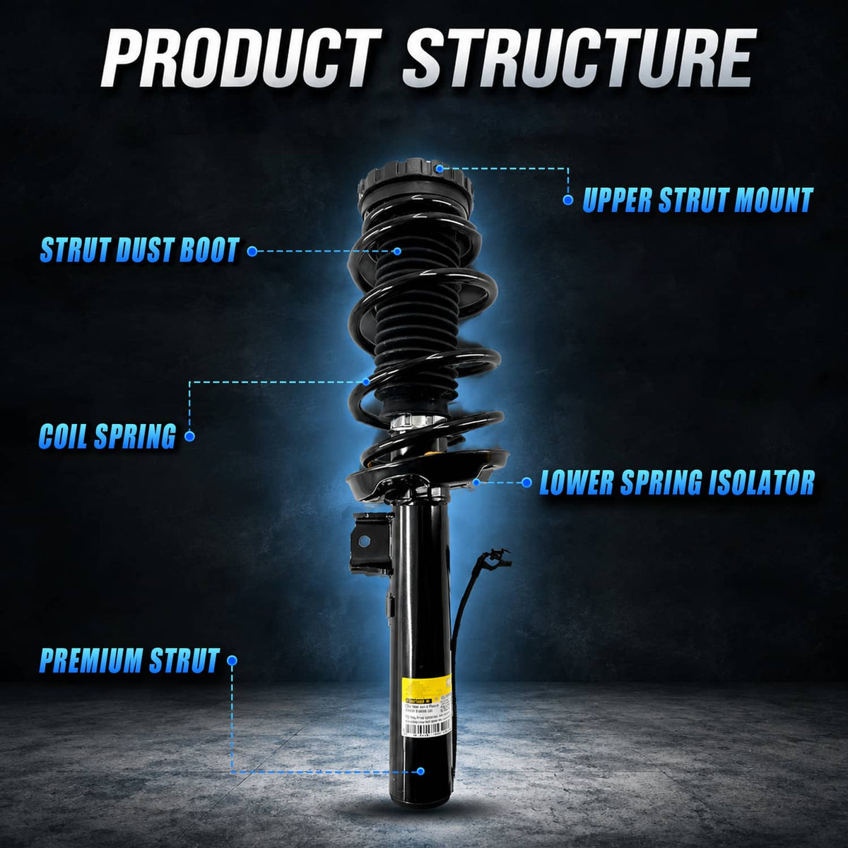 Solidspare Full Set Front & Rear Shock Struts Assys For 2013-2019 Cadillac XTS w/Electric