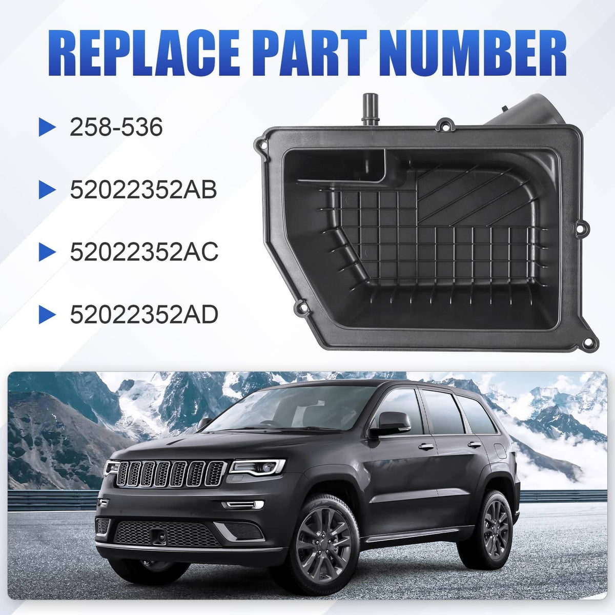Solidspare Air Filter Housing Fits 2014-2018 Jeep Cherokee 258-536