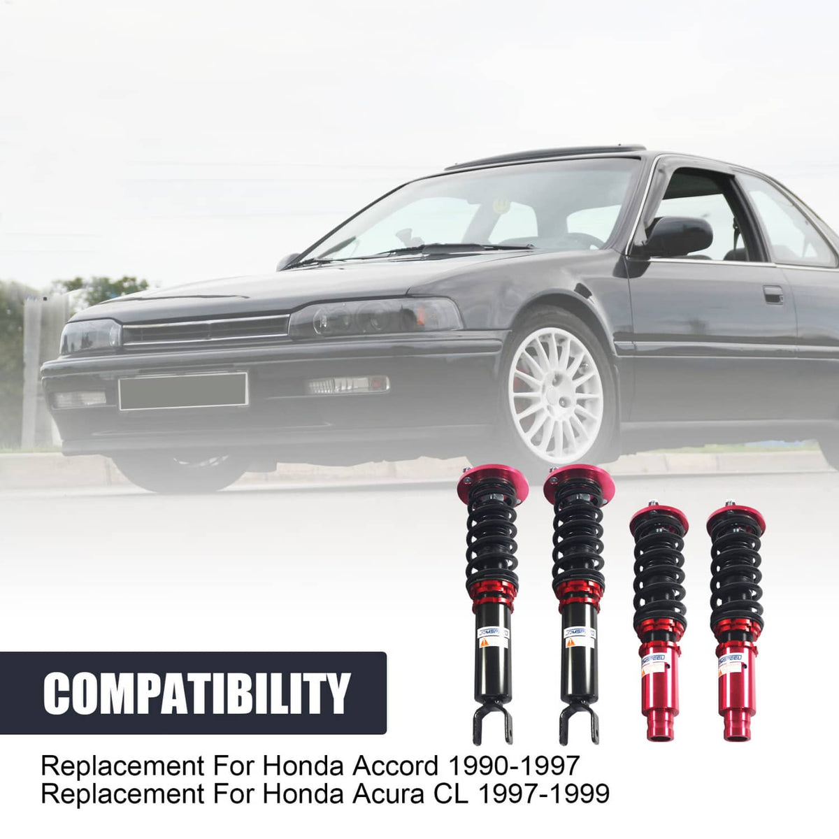 Solidspare Coilovers Suspension Kit Set For 1990-1997 Honda Accord Shock Struts Adj. Height