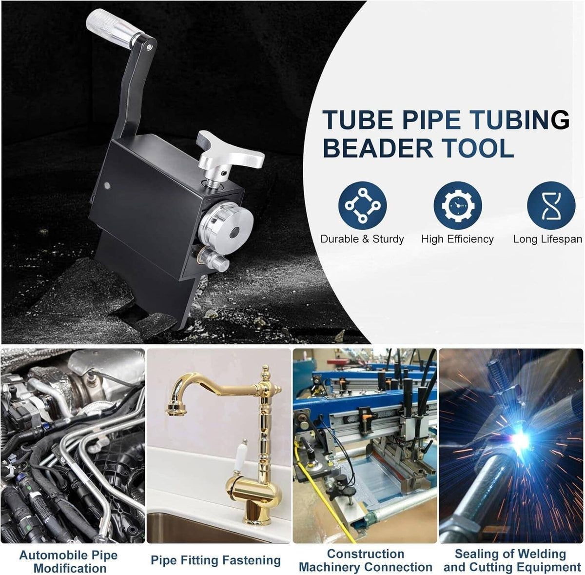 Solidspare Tube Pipe Hose Bead Roller Intake Intercooler Piping Fits Clamps 5/8" DIY Tool
