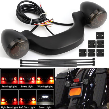 Solidspare Rear Bullet Brake LED Light Bar Turn Signals For Harley Road King Street Glide