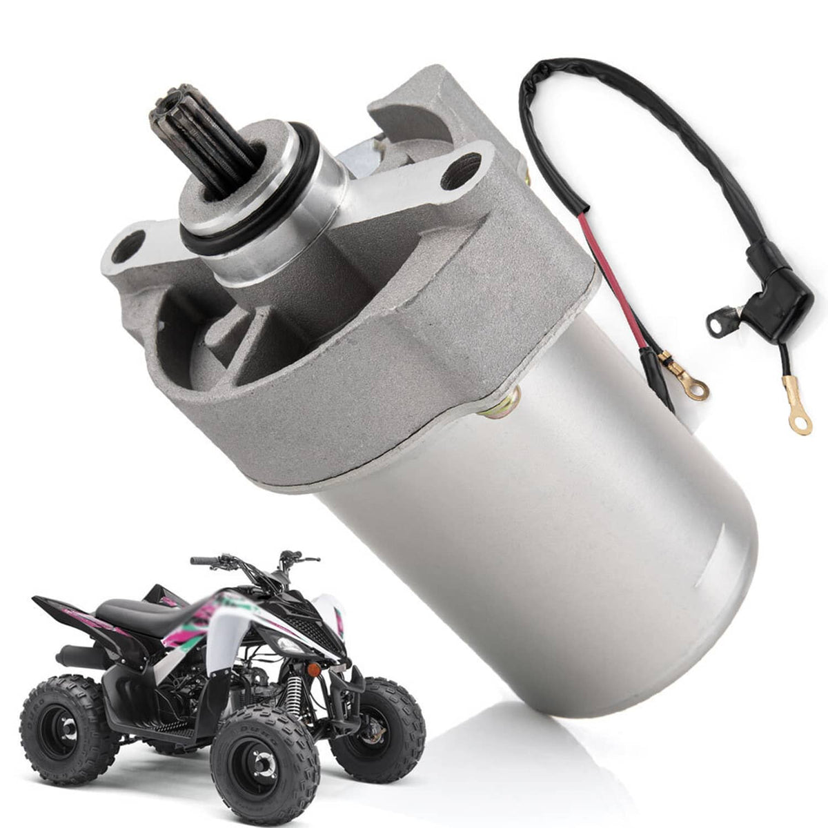 Solidspare US Engine Starter Motor For Yamaha ATV Yamaha  Raptor 90 YFM90R 2009-2013 90CC