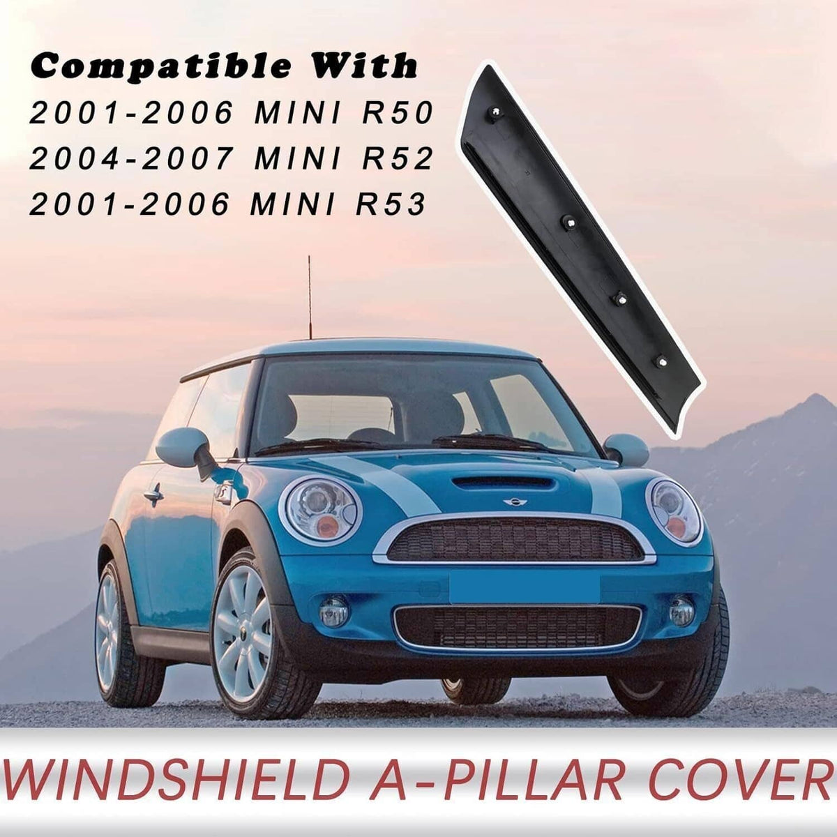 Solidspare New Front Windshield Post Trim Right +Left Side for Mini Cooper R50 R52 R53