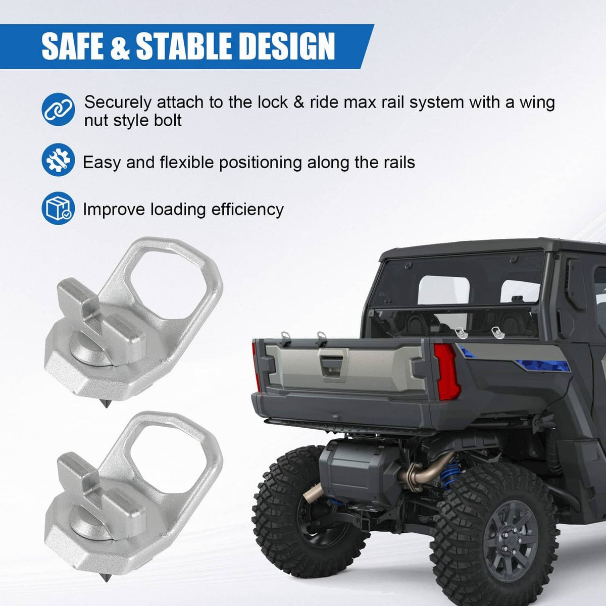 Solidspare 2889620 Lock And Ride Max D-Rings 2PCS For Polaris Xpedition Models 2024-2025