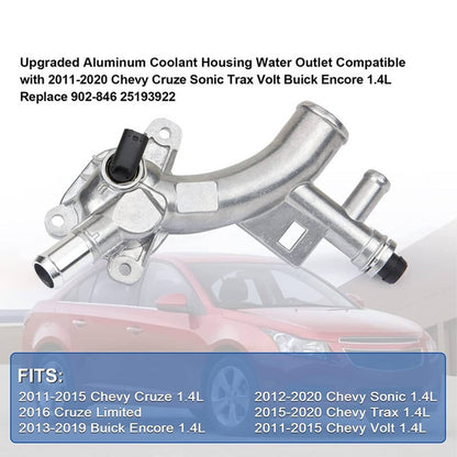 Solidspare Aluminum Water Outlet Thermostat Housing for Chevrolet Cruze Sonic Trax 1.4L