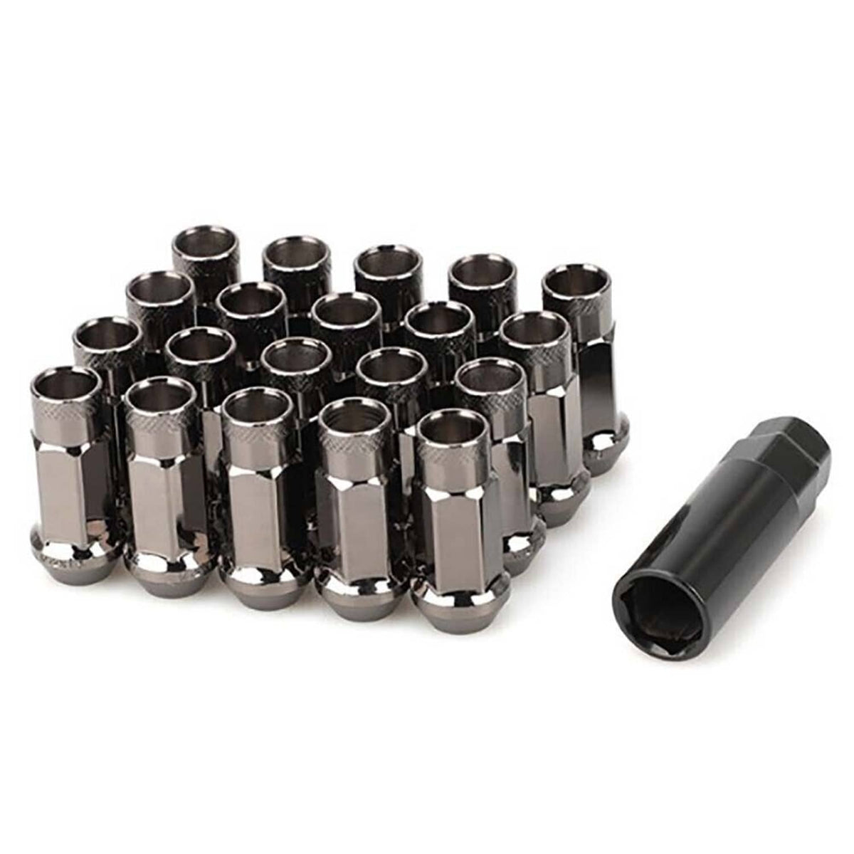 Solidspare 20Pcs M12x1.5mm For Toyota Honda Extended Steel Tuner Open Ended Wheel Lug Nuts