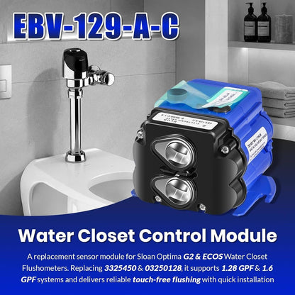 Solidspare EBV-129-A-C Toilet Flush Control Module, for Sloan Optima G2 & ECOS, 1 Pack