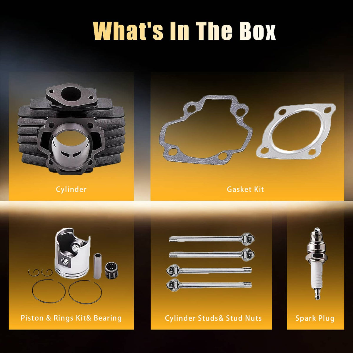 Solidspare 60CC Big Bore Set For 1981-2009 Yamaha PW50 Cylinder Piston Gasket Head Top End