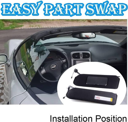 Solidspare New Updated Sun Visors Sun Shades W/Bright LED Light Set For 1997-04 Corvette C5
