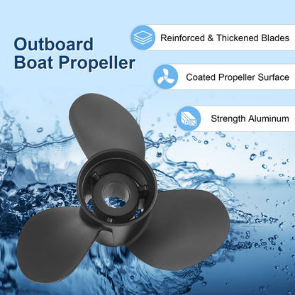 Solidspare Boat Propeller 13.25"x 17 Pitch for Mercury 48-77344A45 40-140 HP OEM 13-1/4x17P