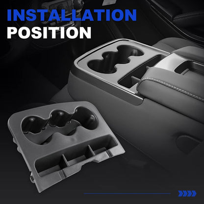 Solidspare 23362989 Front Seat Cup Holder Liner Holds 3 Cups For 2015-2018 Silverado Sierra