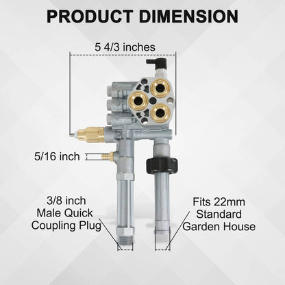 Solidspare Complete Pump Head W/ Unloader 2800 PSI for SRMW2.3G28 & SRMW2.4G28 Model Pumps