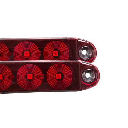 Solidspare 2 pcs 16" Red Trailer Truck Light Bar 11 LED chips Turn Rear Brake Lamp Strip