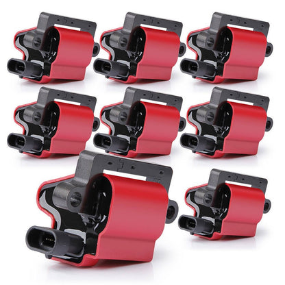 Solidspare 8x Square Ignition Coil & Spark Plug Wire Set For Chevy GMC 4.8L 5.3L 6.0L 8.1L