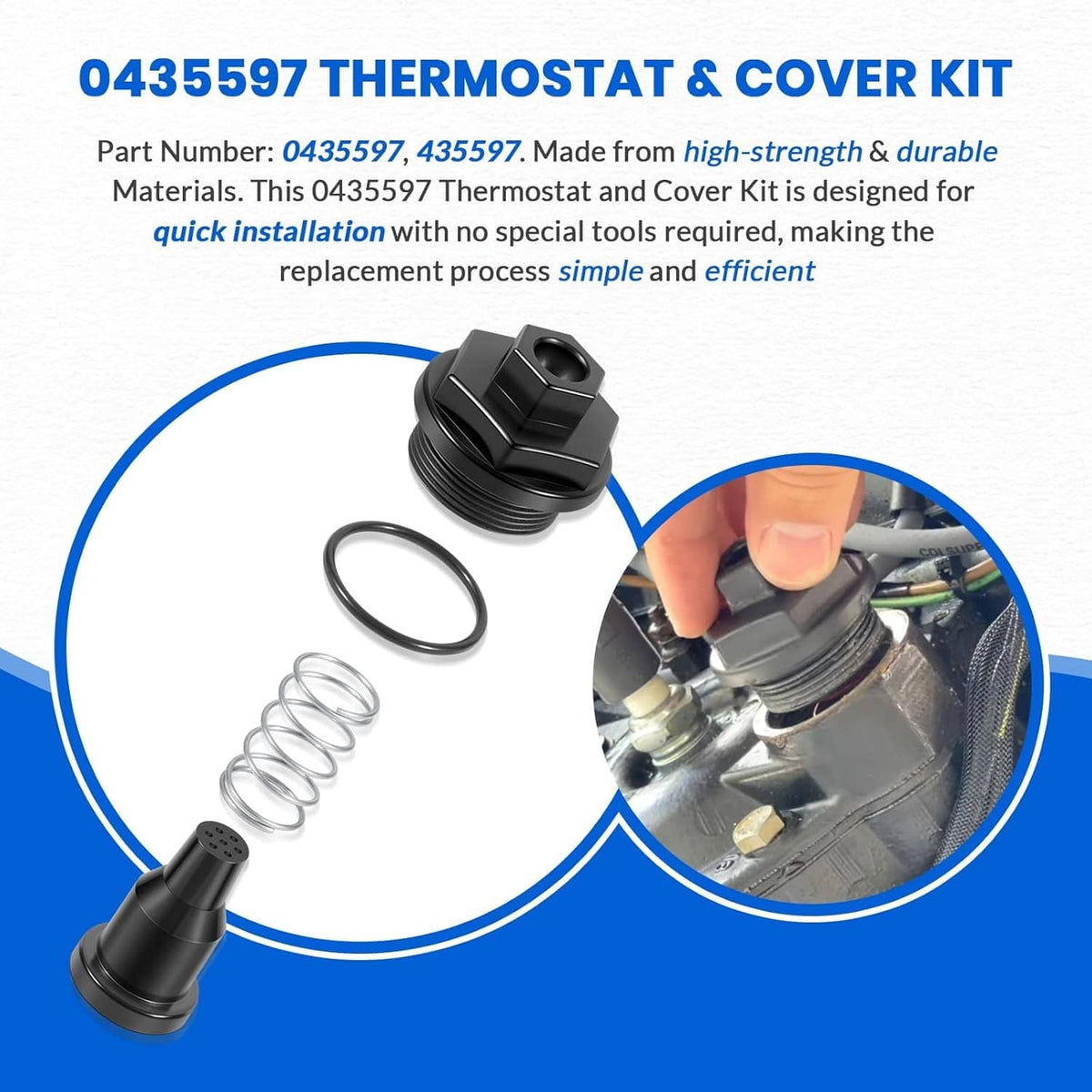 Solidspare Johnson Evinrude OMC OEM Thermostat And Cover Assembly, 0435597