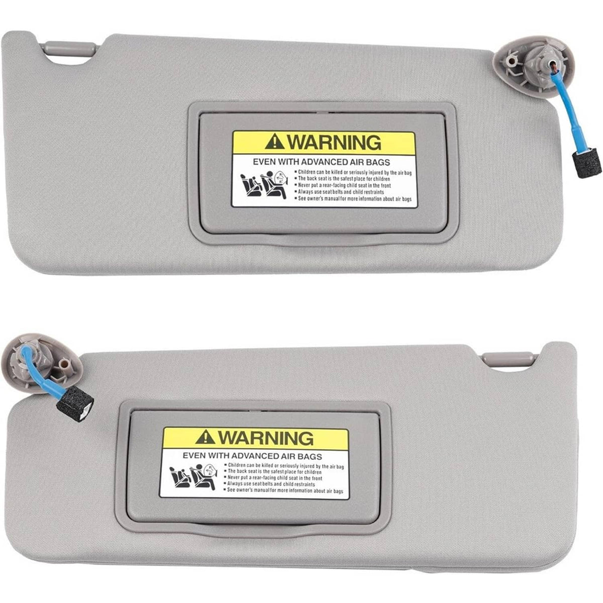Solidspare 2x Gray Sun Visor w/ Light & Mirror Set For 2008-2017 Honda Accord 83280TA5A51ZA