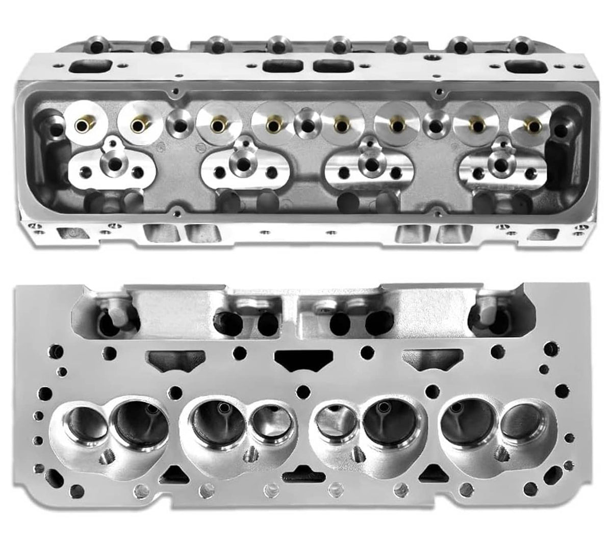 Solidspare 1 Pair For Chevy SBC 283 302 350 400 Bare Cylinder Heads 205cc/64cc Angle Plug