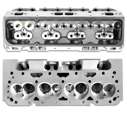 Solidspare 1 Pair For Chevy SBC 283 302 350 400 Bare Cylinder Heads 205cc/64cc Angle Plug