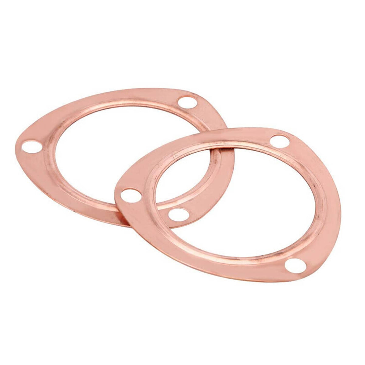 Solidspare New Set 3" Copper Header Exhaust Collector Gaskets Flanges 3 Bolt Universal