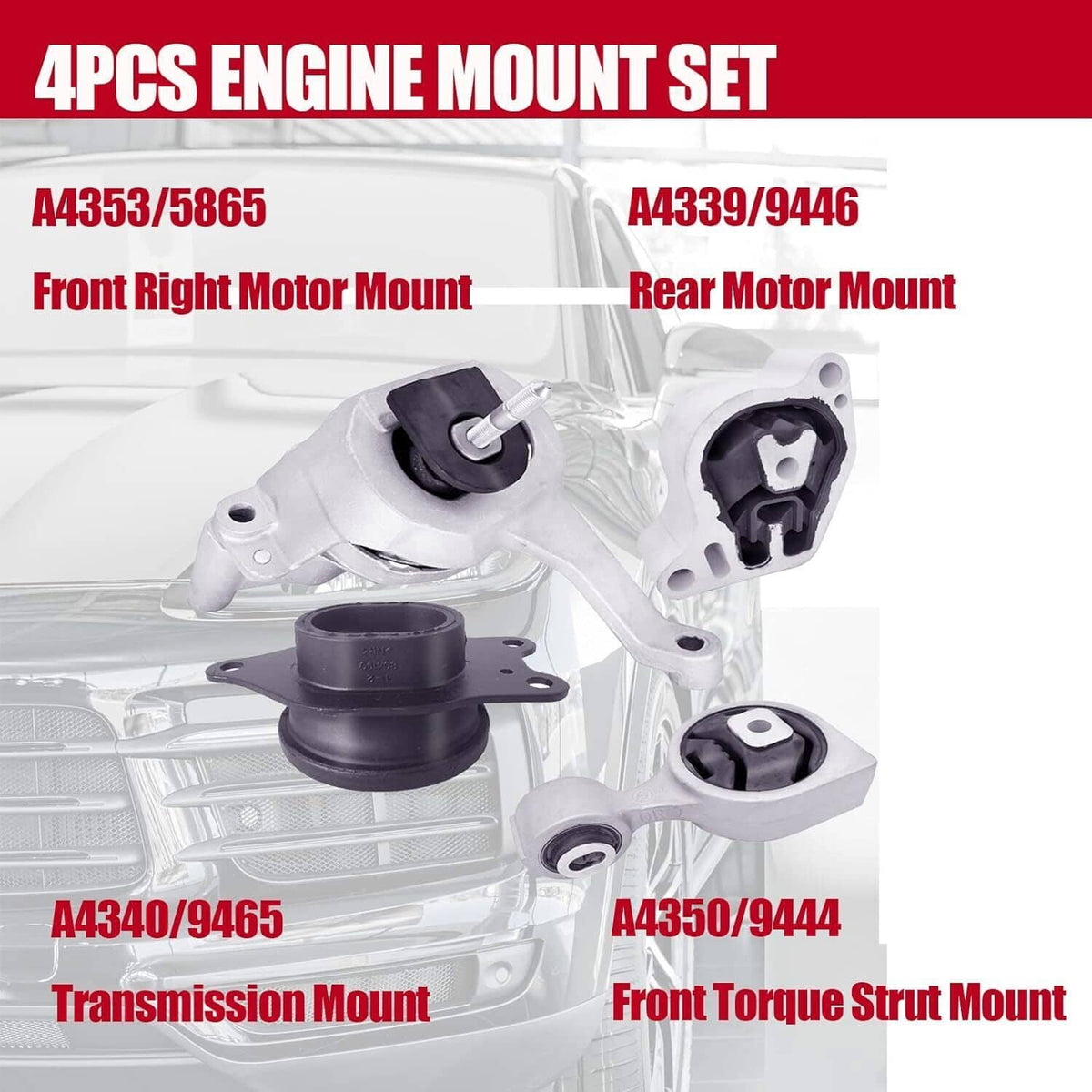Solidspare New Engine Motor Transmission Mount Kit For Nissan Altima 07-15 L4 2.5L Auto CVT