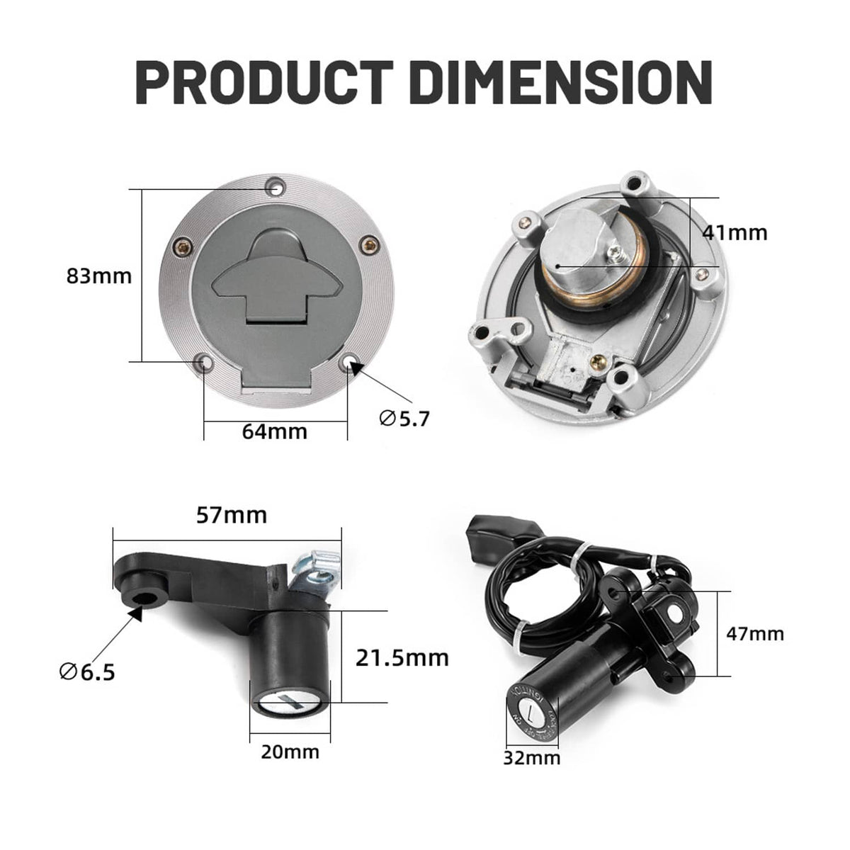 Solidspare Ignition Switch Fuel Gas Cap Seat Lock Key For Yamaha YZF R3 R25 14-18 R6 08-16