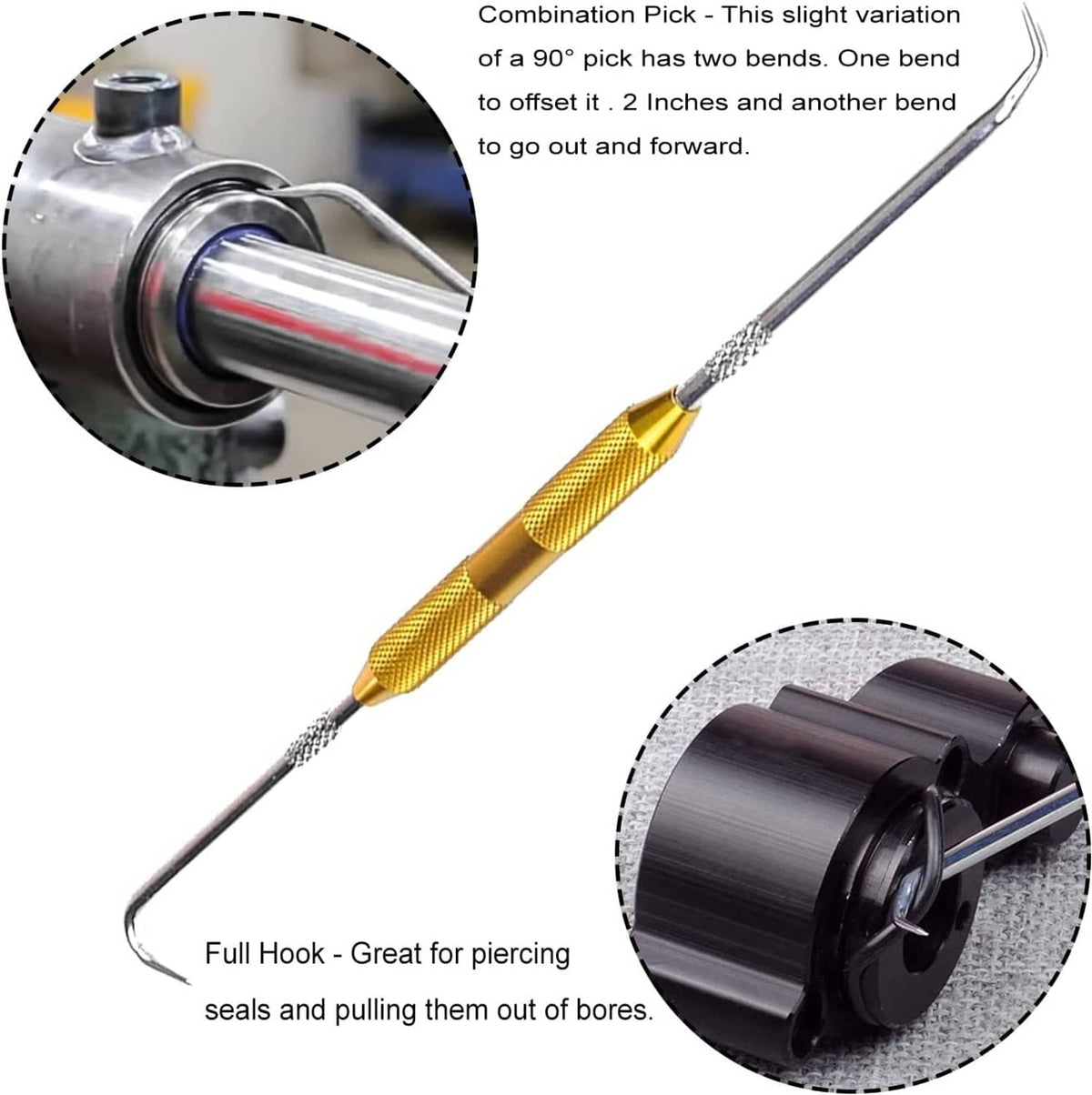 Solid Spare Rod Seal Install Tool Set Hydraulic U-Cup Twistor Installation Tool (Pack of 6)