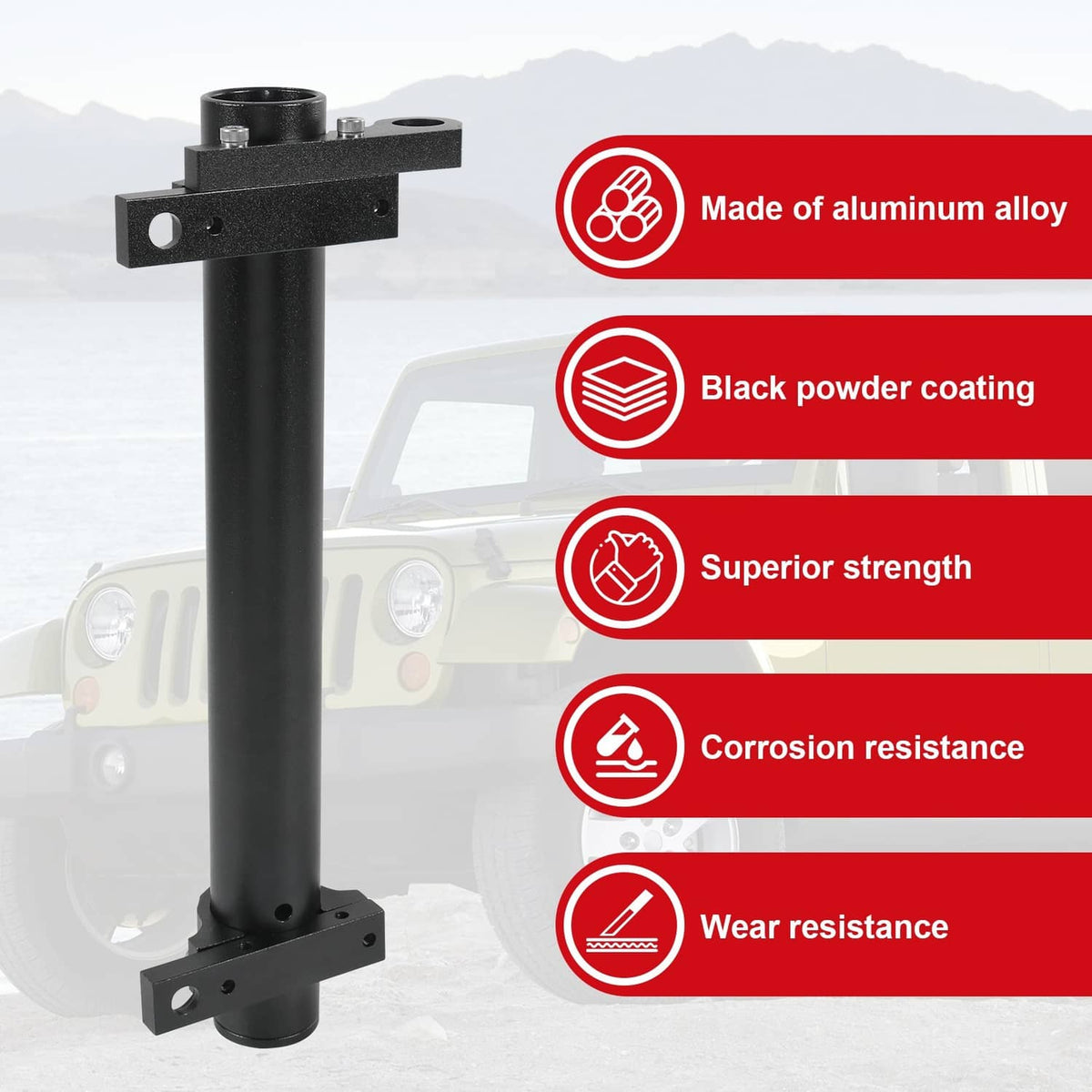 Solidspare Multi-Function Antenna Mount, Tailgate Flagpole Holder For Jeep Wrangler JK JL