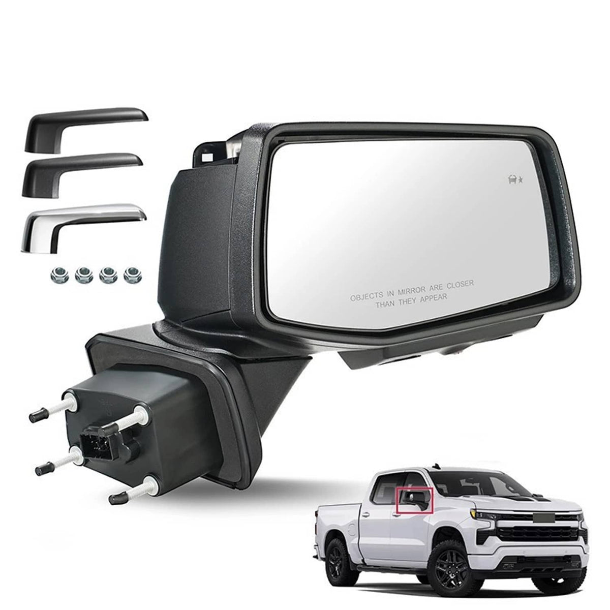 Solidspare Passenger Side Mirror W/Camera BSD Heated 16Pin For 2019-24 Chevy Silverado 1500