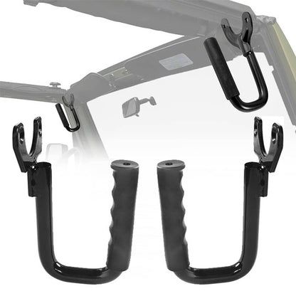 Solidspare Pair Black Steel Front Grab Handles for 1997-2006 Jeep Wrangler TJ & Unlimited