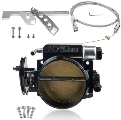 Solidspare 102mm 4 Bolt Throttle Body w/Throttle Cable & TPS IAC For GM Gen III LS1 LS2 LS6