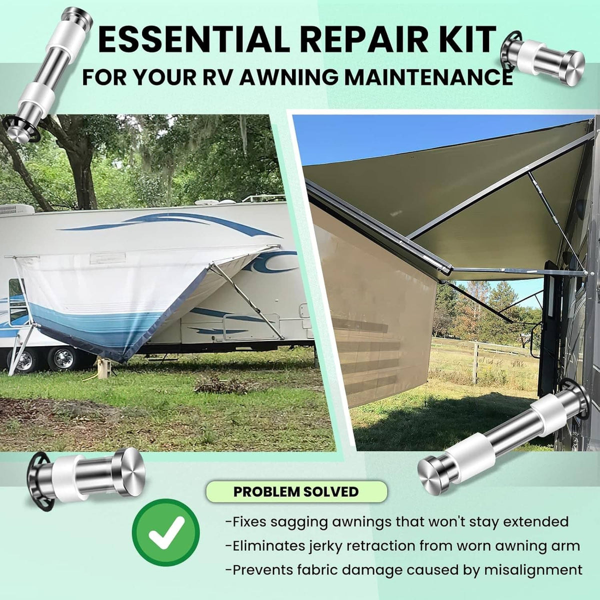 Solid Spare Awning Arm Repair Pin Kit for Power Rv CamperTrailer 431840 540900 431847 436366