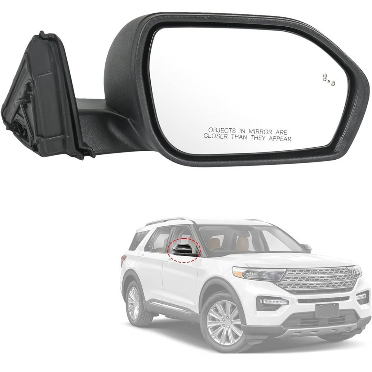 Solidspare New Passenger Side Mirror For 2020-23 Ford Explorer Manual Folding Power Heated